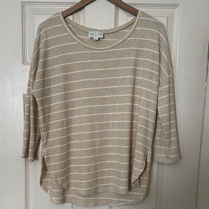 Striped Beige and White Top